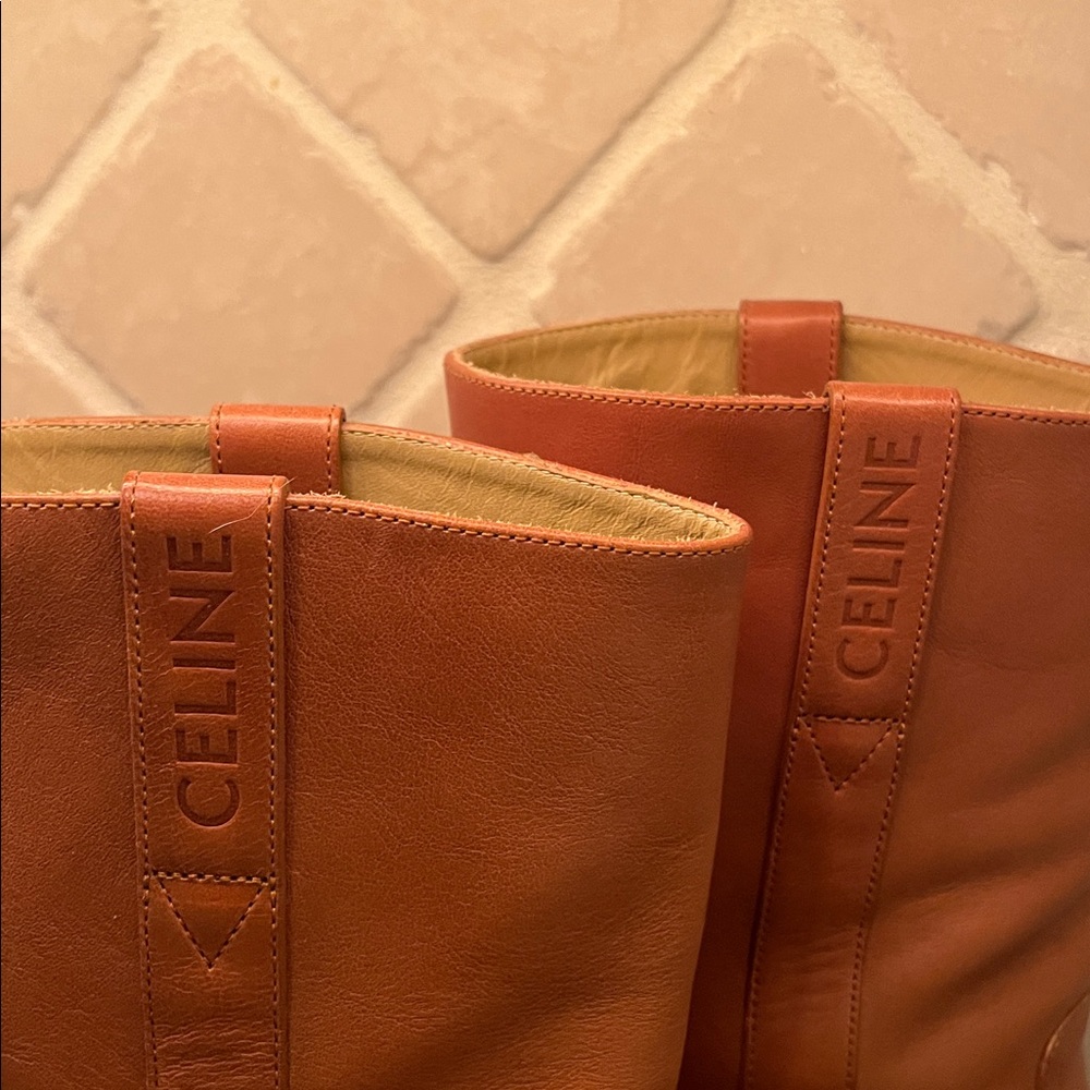 Celine Mid-Calf Boots in Cognac Leather - Picture 8 of 10